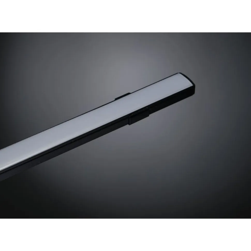 LED-asennuslista FTLIGHT Regular läpikuultava kansi 2000x17x8mm musta