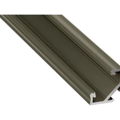 LED-asennusprofiili Lumines Kulma C, 23.3x11,8x2020mm, anodisoitu inox