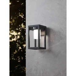 LED-aurinkokennoseinävalaisin Eglo, Martano, liiketunnistin, musta