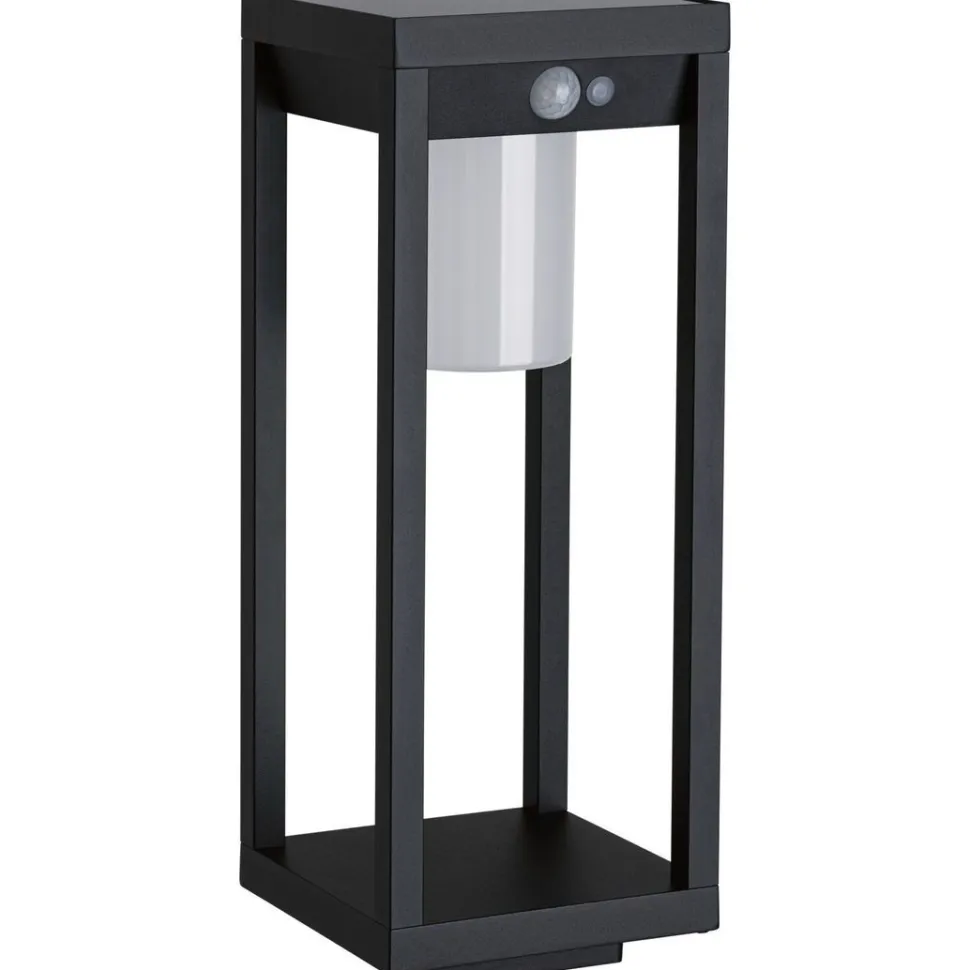 LED-aurinkokennovalaisin Paulmann Marisol, IP44, 3000K, liiketunnistin, musta