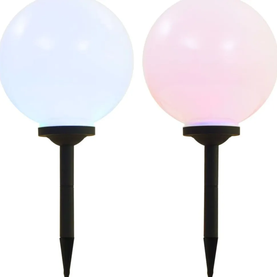 Led-aurinkokennovalaisin 2kpl väriä vaihtava pyöreä 30cm rgb
