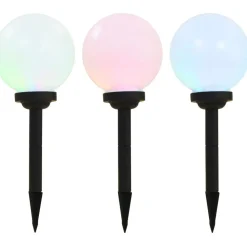 Led-aurinkokennovalaisin 3kpl väriä vaihtava pyöreä 20cm rgb