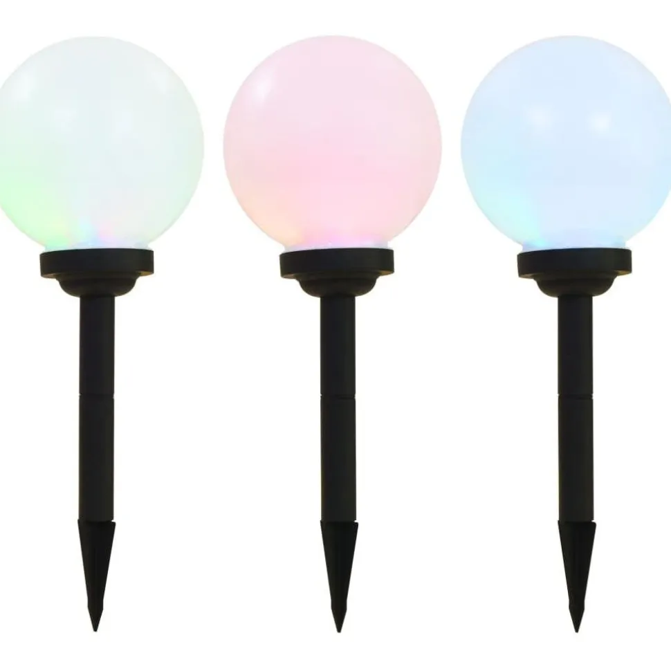 Led-aurinkokennovalaisin 3kpl väriä vaihtava pyöreä 20cm rgb
