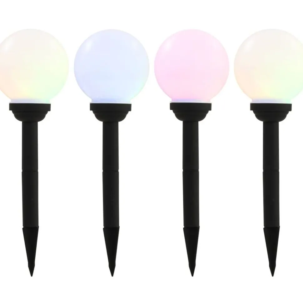 Led-aurinkokennovalaisin 4kpl väriä vaihtava pyöreä 15cm rgb