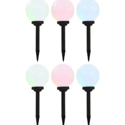 Led-aurinkokennovalaisin 6kpl väriä vaihtava pyöreä 20cm rgb