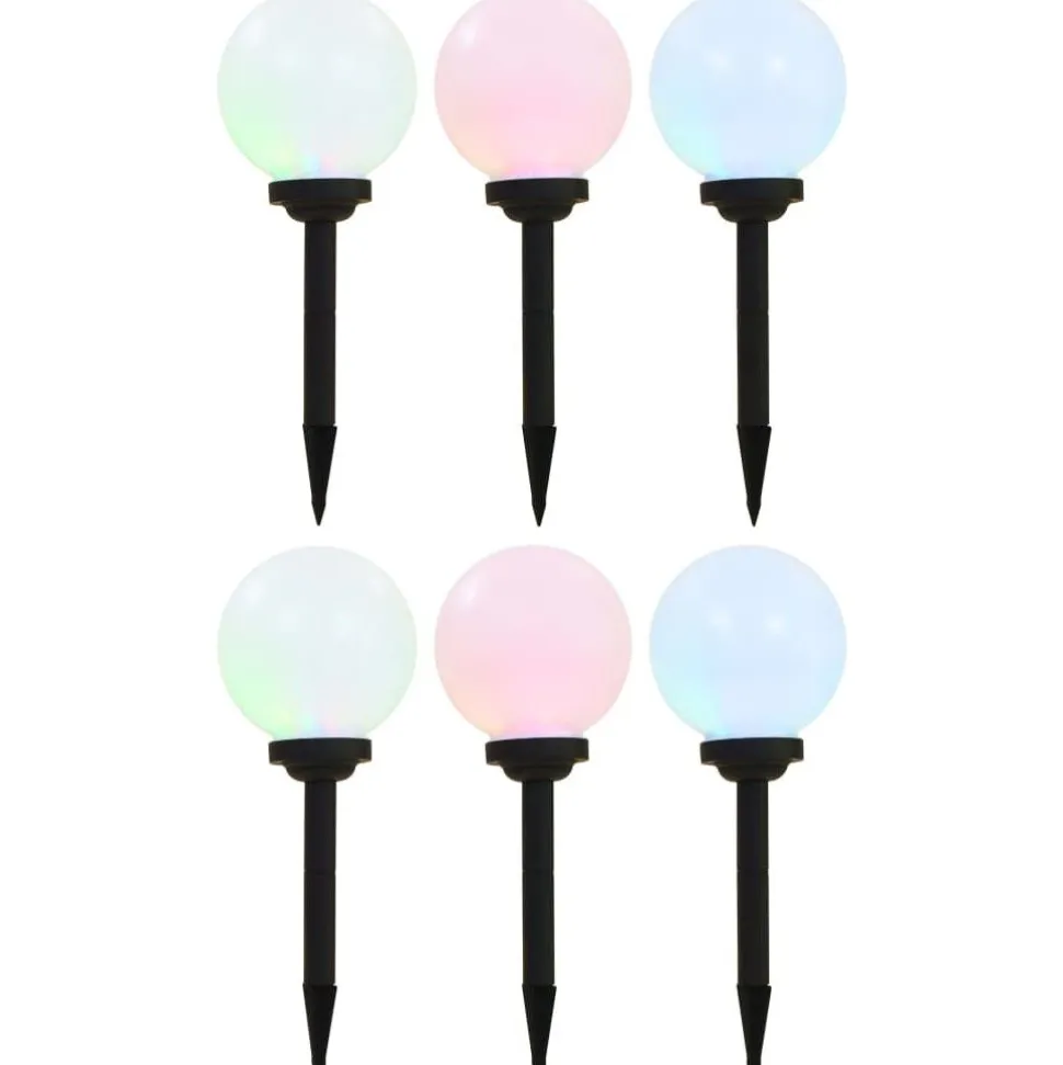 Led-aurinkokennovalaisin 6kpl väriä vaihtava pyöreä 20cm rgb