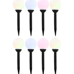 Led-aurinkokennovalaisin 8kpl väriä vaihtava pyöreä 15cm rgb