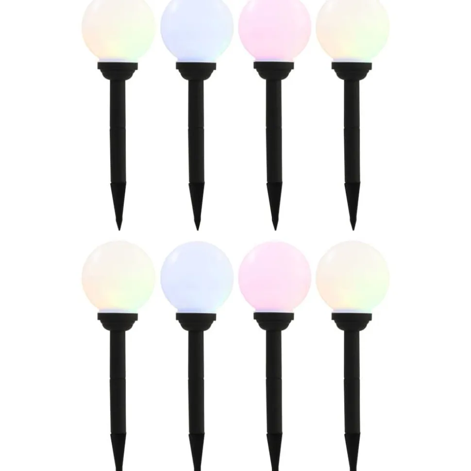 Led-aurinkokennovalaisin 8kpl väriä vaihtava pyöreä 15cm rgb