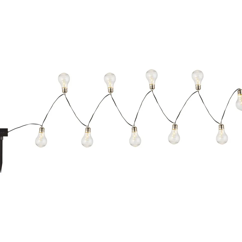 LED-aurinkokennovalosarja Globo Solar, 10-osainen, kirkas