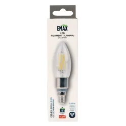 LED-filamenttilamppu Emax Smart Home WIFI C35/E14 5,5 W 500 lm CCT 2700-6500 K himmennettävä