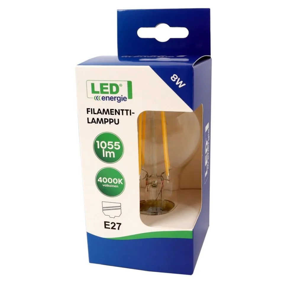 LED-filamenttilamppu LED Energie A60/E27 8 W 1055 lm 4000 K