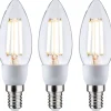 LED-filamenttilamppu Paulmann Eco-Line Candle, E14, 525lm, 2.5W, 3000K, kirkas, 3kpl