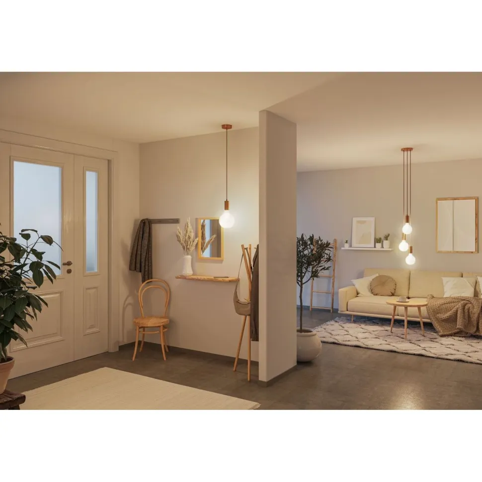 LED-filamenttilamppu Paulmann Lampion Globe, G125, E27, 400lm, 4.3W, 3000K, himmennettävä, valkoinen kenno
