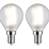 LED-filamenttilamppu Paulmann Drop, E14, 470lm, 4.8W, 4000K, matta, 2kpl