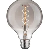 LED-filamenttilamppu Paulmann Rustic Shine Globe, S-muoto, 230V, 170lm, 4,2W, 1800K, himmennettä, savulasi