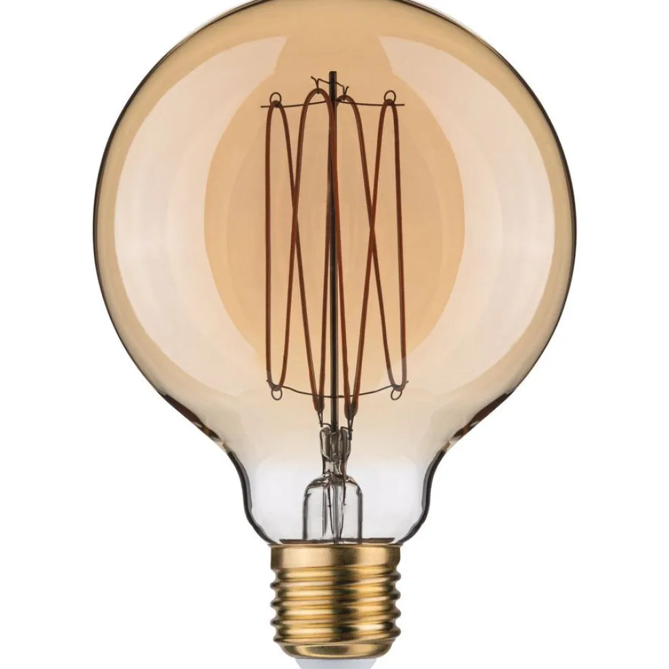 LED-filamenttilamppu Paulmann Rustic Shine Globe, I-muoto, 230V, 300lm, 4,2W, 1800K, himmennettä, kulta