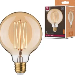 LED-filamenttilamppu Paulmann Rustic Shine Globe, I-muoto, 230V, 300lm, 4,2W, 1800K, himmennettä, kulta