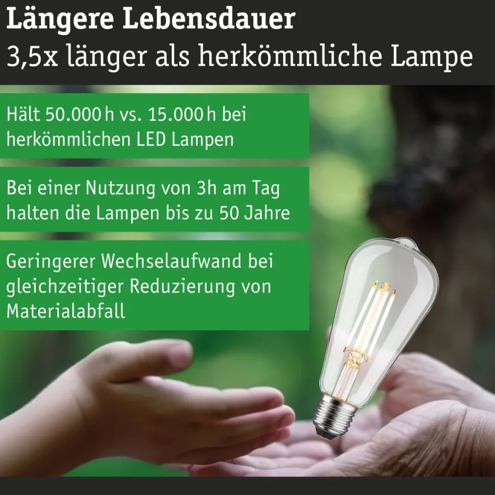 LED-filamenttilamppu Paulmann Eco-Line Corn, 230V, ST64, E27, 806lm, 4.3W, 3000K, himmennettävä, kirkas