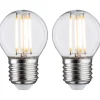 LED-filamenttilamppu Paulmann Drop, E27, 470lm, 5W, 2700K, kirkas, 2kpl