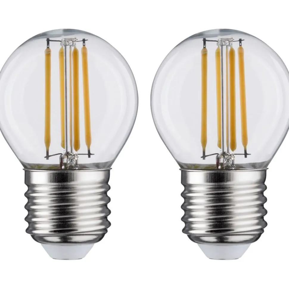 LED-filamenttilamppu Paulmann Drop, E27, 470lm, 5W, 2700K, kirkas, 2kpl