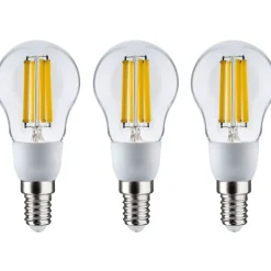 LED-filamenttilamppu Paulmann Eco-Line Drop, E14, 100mm, 525lm, 2.5W, 3000K, kirkas, 3kpl