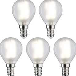 LED-filamenttilamppu Paulmann Drop, E14, 470lm, 4,8W, 4000K, matta, 5kpl