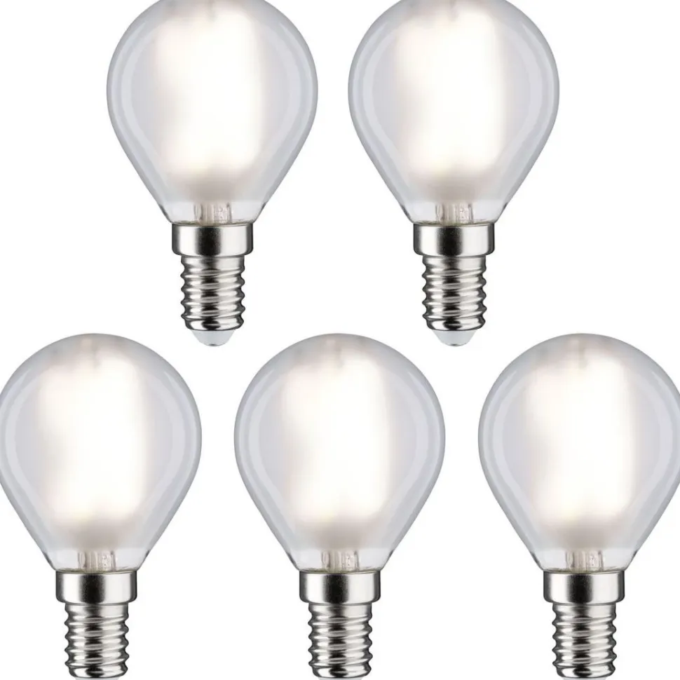 LED-filamenttilamppu Paulmann Drop, E14, 470lm, 4,8W, 4000K, matta, 5kpl