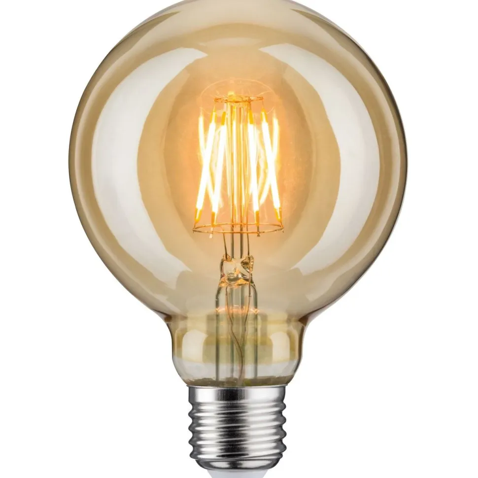 LED-filamenttilamppu Paulmann Globe, G95, E27, 400lm, 6.5W, 1700K, kulta