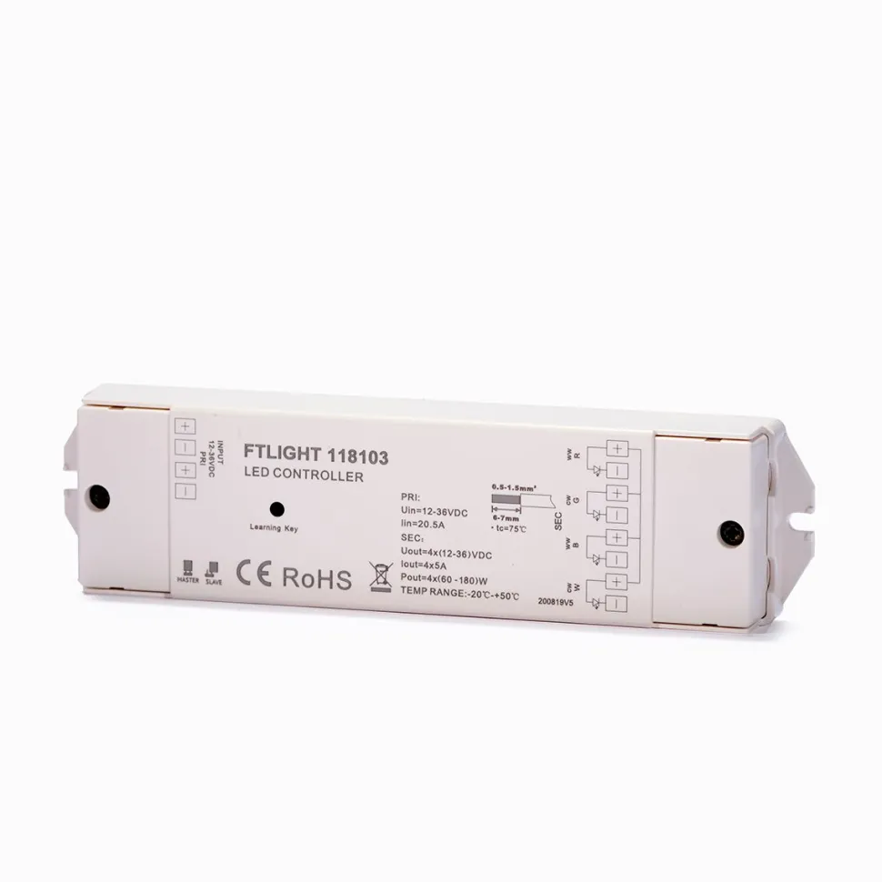 LED-himmennin/vastaanotin FTLIGHT Perfect langaton RF/WIFI 4-kanavainen 12-36VDC 4A