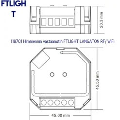 LED-himmennin/vastaanotin FTLIGHT Perfect Triac Push Dim langaton RF/WiFi 230V
