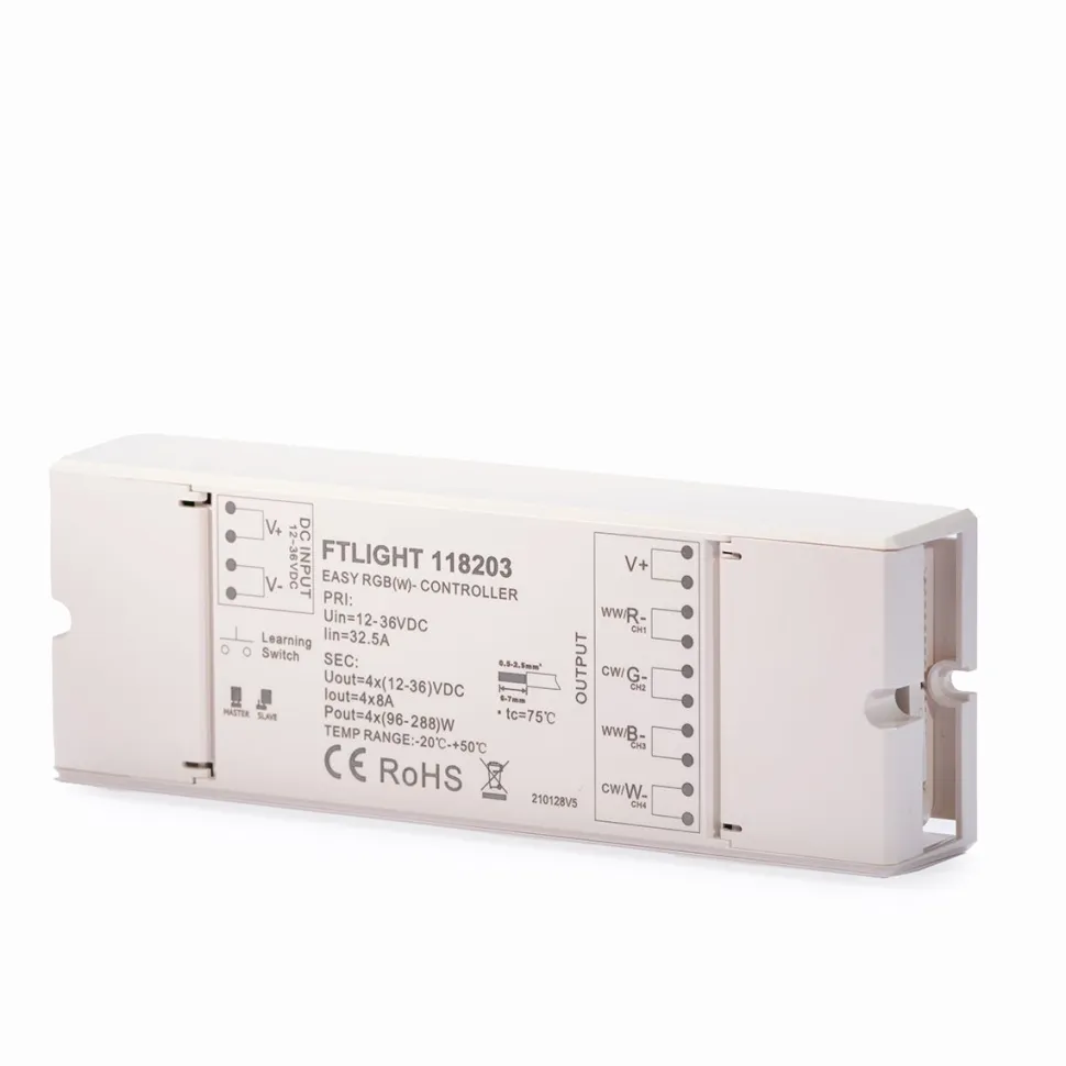LED-himmennin/vastaanotin FTLIGHT Perfect langaton RF/WIFI 4-kanavainen 12-36VDC 8A
