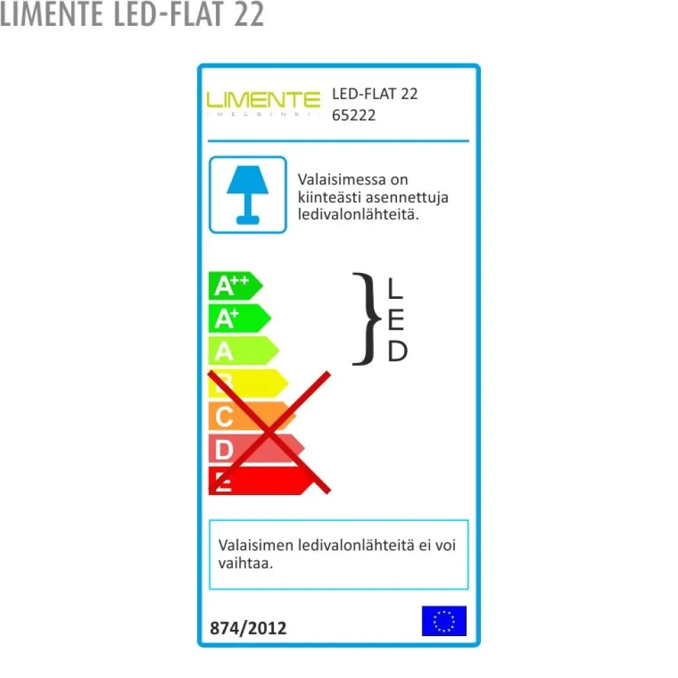 LED-kalustevalaisin Limente LED-Flat 22 7.6 W valkoinen