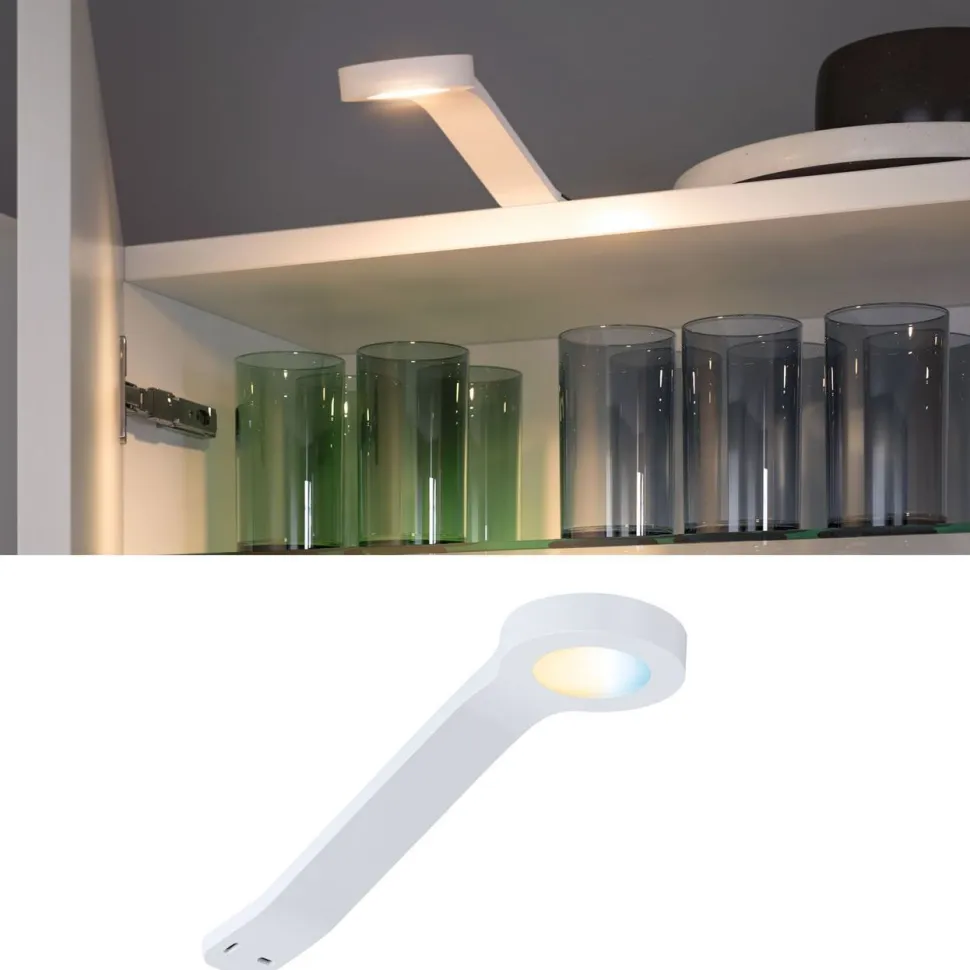 LED-kalustevalaisin Paulmann Clever Connect Mike, säädettävä värilämpötila, mattavalkoinen
