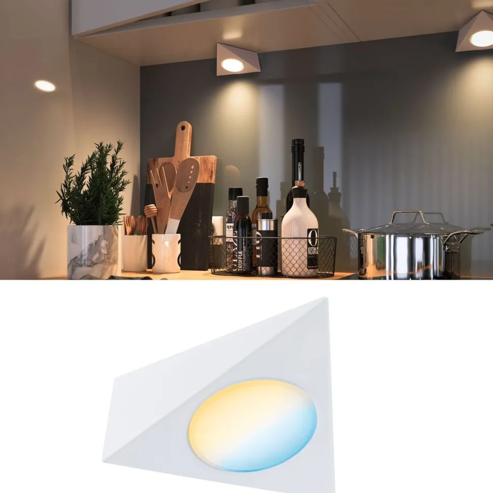 LED-kalustevalaisin Paulmann Clever Connect Trigo, 2.1W, säädettävä värilämpötila, harjattu nikkeli
