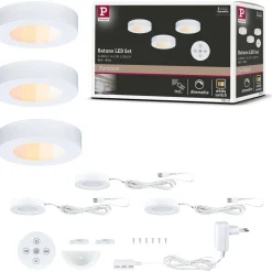 LED-kalustevalaisin Paulmann Batuno Ø70mm 2.1W 180lm valkoinen, 3kpl/pkt