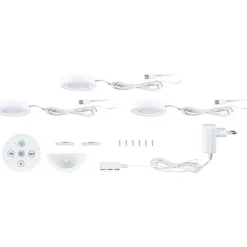 LED-kalustevalaisin Paulmann Batuno Ø70mm 2.1W 180lm valkoinen, 3kpl/pkt