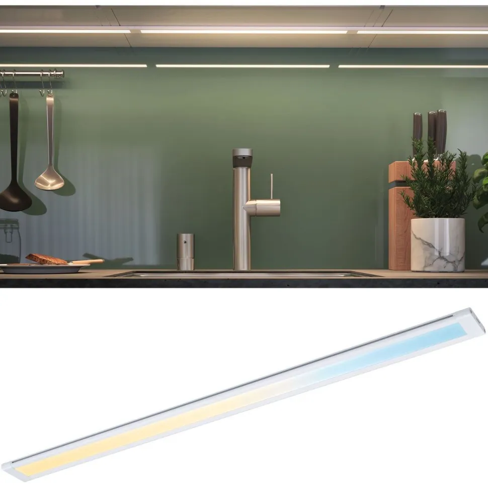 LED-kalustevalaisin Paulmann Clever Connect Border, 30cm, säädettävä värilämpötila, mattavalkoinen