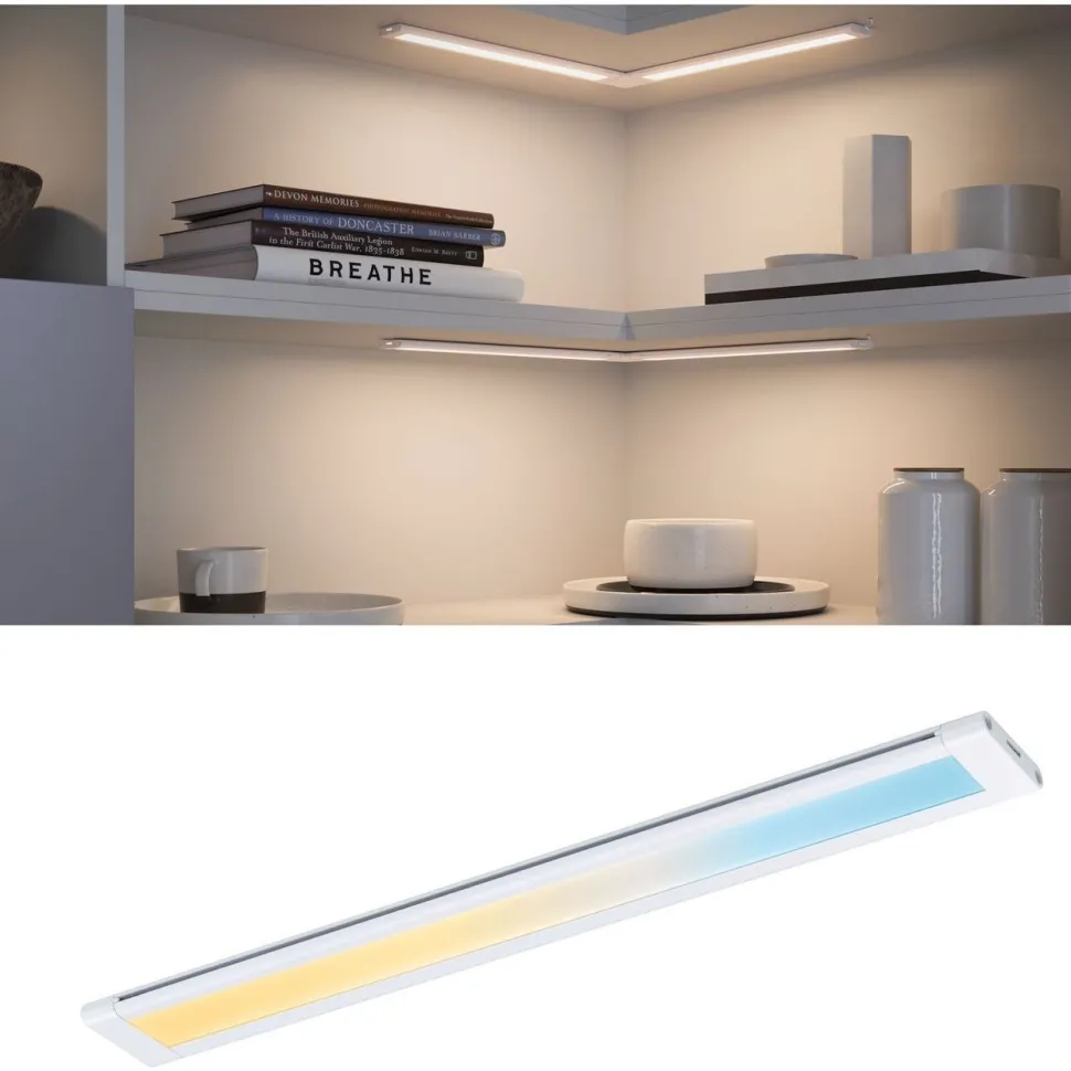 LED-kalustevalaisin Paulmann Clever Connect Border, 30cm, säädettävä värilämpötila, mattavalkoinen