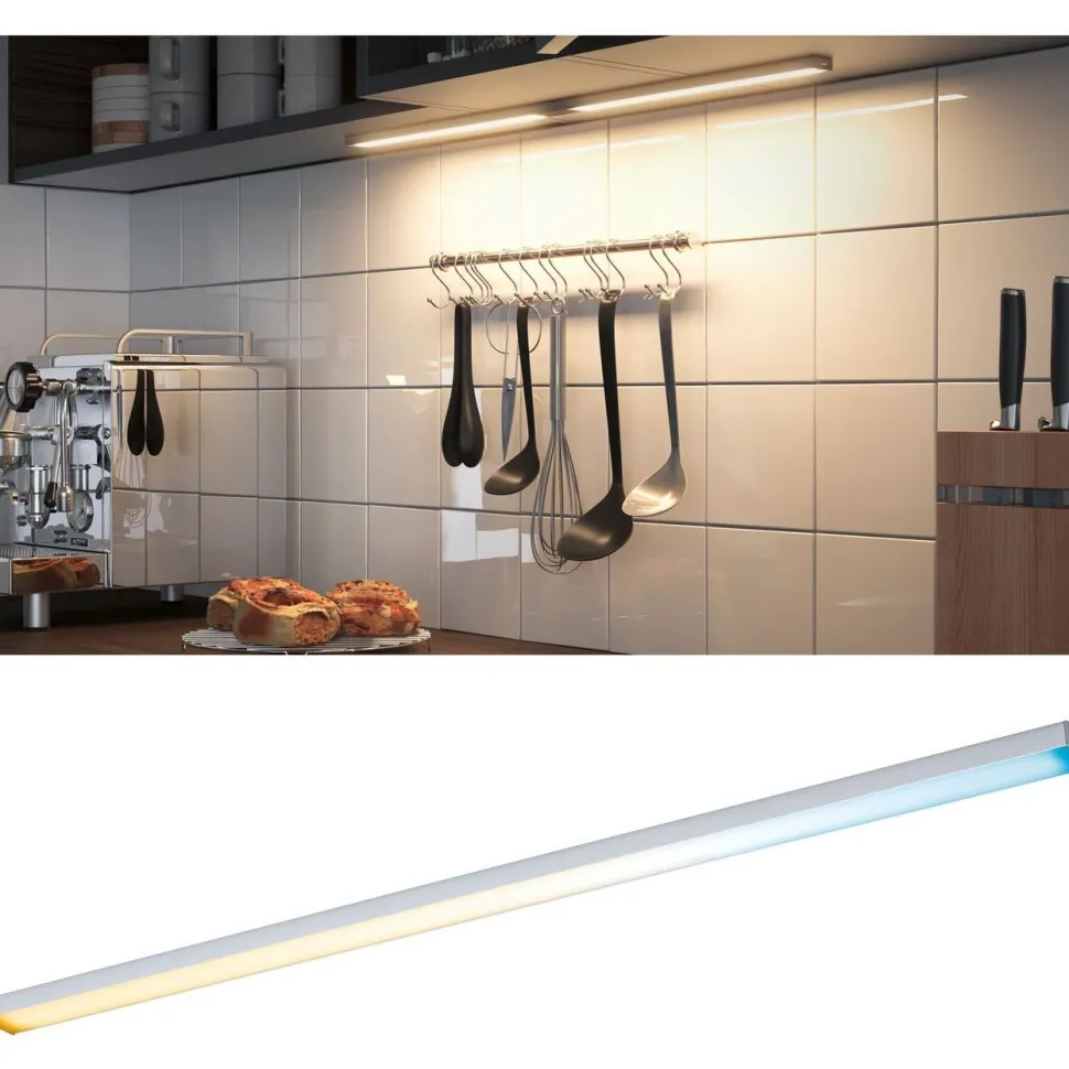 LED-kalustevalaisin Paulmann Clever Connect Barre, 35cm, säädettävä värilämpötila, mattakromi