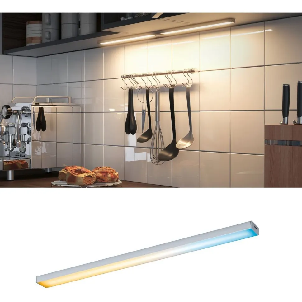 LED-kalustevalaisin Paulmann Clever Connect Barre, 35cm, säädettävä värilämpötila, mattakromi