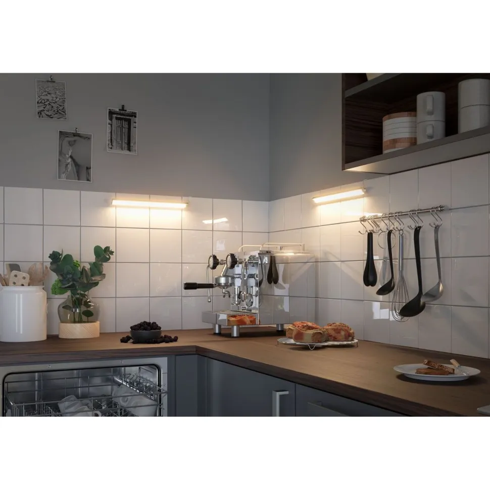 LED-kalustevalaisin Paulmann Clever Connect Barre, 35cm, säädettävä värilämpötila, mattakromi