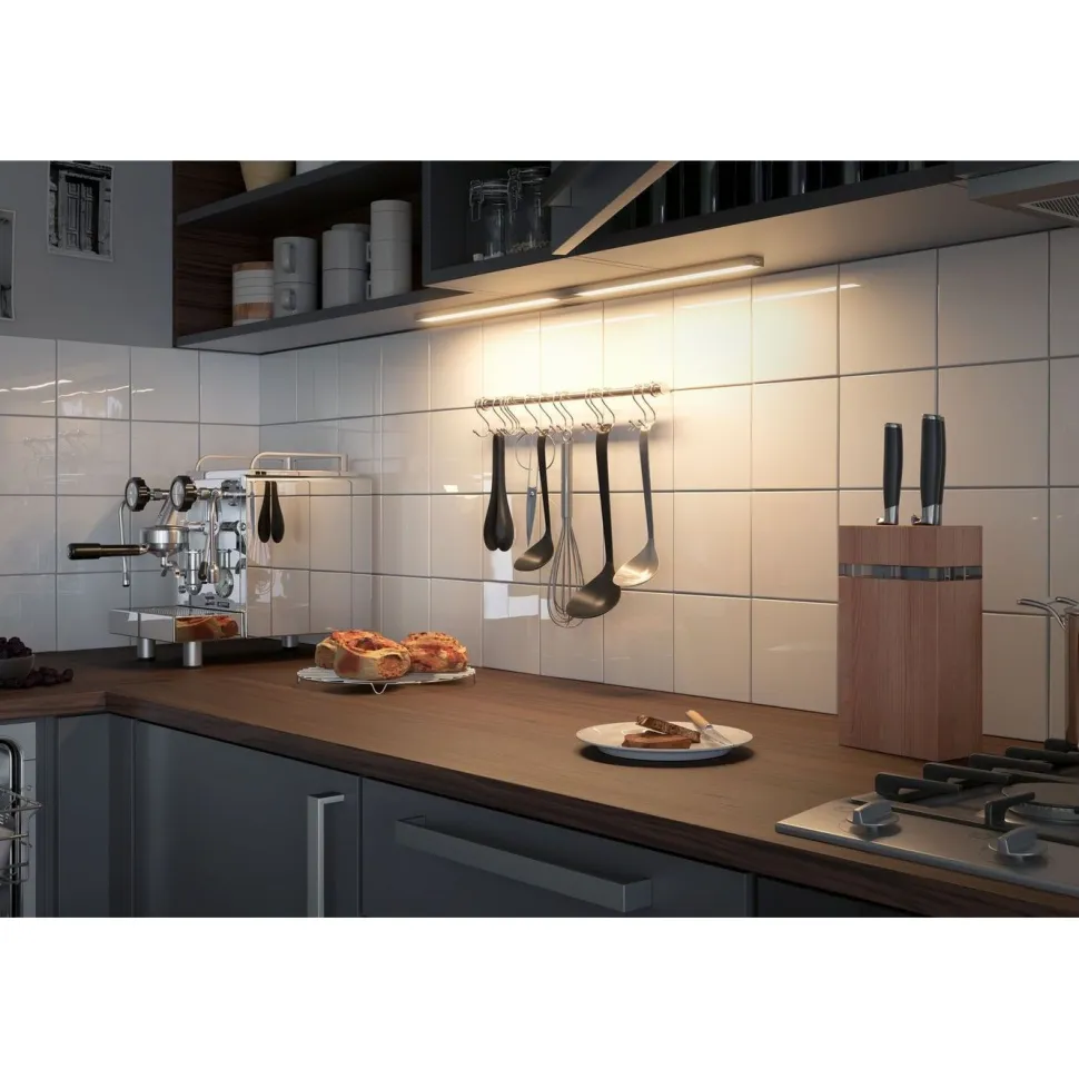 LED-kalustevalaisin Paulmann Clever Connect Barre, 35cm, säädettävä värilämpötila, mattakromi
