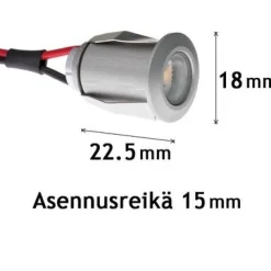 LED-kalustevalaisin Highline wide teholed 1x3W alumiini lisäosa settiin
