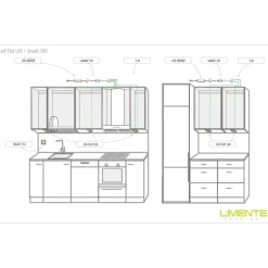 LED-kalustevalaisin Limente Flat 12 LUX 5 kpl + virtalähde valkoinen/musta