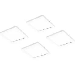LED-kalustevalaisin Limente Flat 12 LUX 4 kpl + virtalähde valkoinen/musta