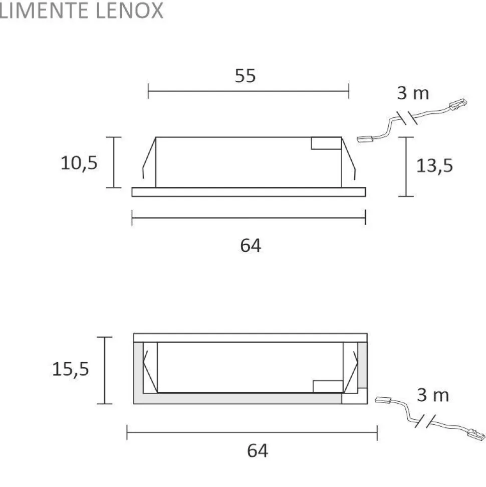 LED-kalustevalaisin Limente LED-LENOX, erillisvalaisin, 4W, 3000K, valkoinen