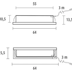 LED-kalustevalaisin Limente LED-LENOX 4000K 2kpl musta