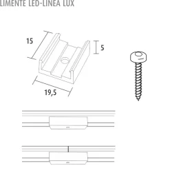 LED-kalustevalaisin Limente LED-Linea 20 Lux 2000x17x8 mm 4000K