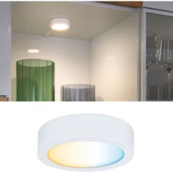 LED-kalustevalaisin Paulmann Clever Connect Disc, 2.1W, säädettävä värilämpötila, mattakromi