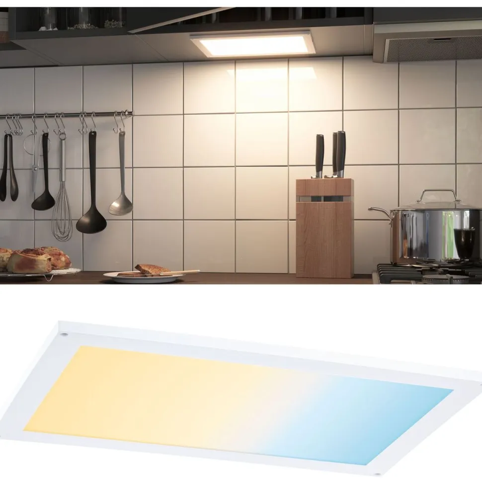 LED-kalustevalaisin Paulmann Clever Connect Flad, 6W, säädettävä värilämpötila, mattavalkoinen